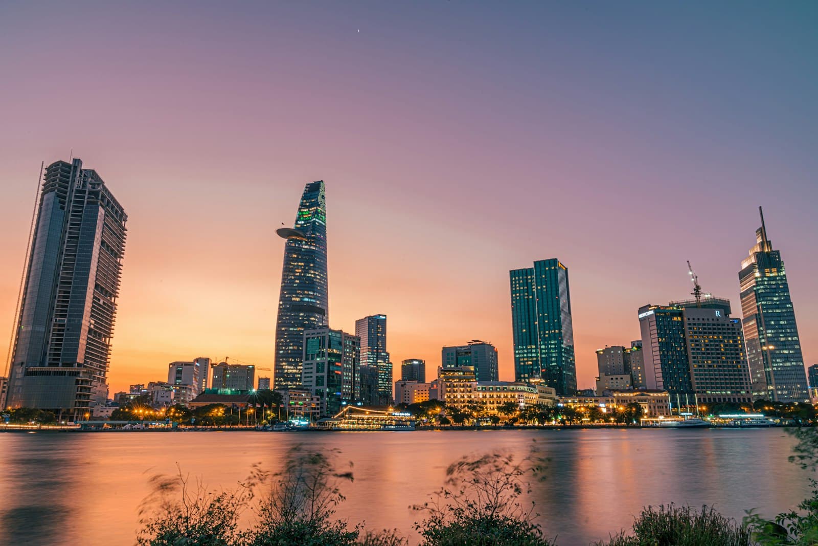 Ho Chi Minh City skyline along the Saigon River